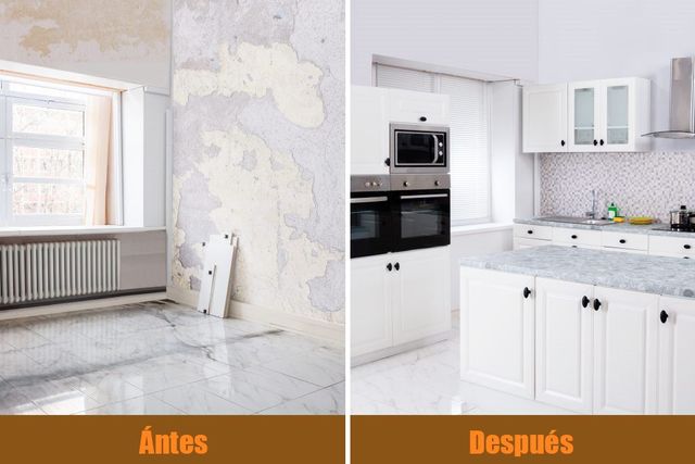 cocina antes y después